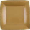 Santex Papierové taniere štvorcové - jednofarebné 18 x 18 cm Farba: Zlatá