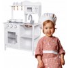 Drevená kuchynka s príslušenstvom Kinderlly 60x30x85 cm biela