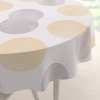 Biante Zamatový okrúhly obrus Tamara TMR-023 Žlté a sivé designové kruhy na smotanovom Ø 130 cm