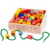 Bigjigs Toys Drevené navliekacie korálky, 90 ks