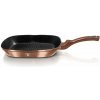 Grilovacia panvica s mramorovým povrchom 28x28 cm Berlingerhaus Metallic Line Rose Gold Noir BH-1889