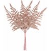 Vetvička MagicHome Vianoce, papraď, ružové zlato 19 cm, bal. 6 ks