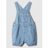 GAP Baby džínsové kraťasy s trakmi Unisex Modrá 0-3M Modrá Modrá