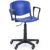 Pracovná stolička ISO s podpierkami rúk, otočná, modrá