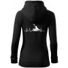 EKG kajak - Mikina dámska trendy zipper s kapucňou - L ( Čierna )