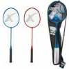 Teddies Sada badminton pálky 2ks + míček 2ks 65cm kov/plast v pouzdře