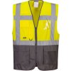 Portwest C476 Warsaw Reflexná manažérska vesta žltá/šedá 3XL