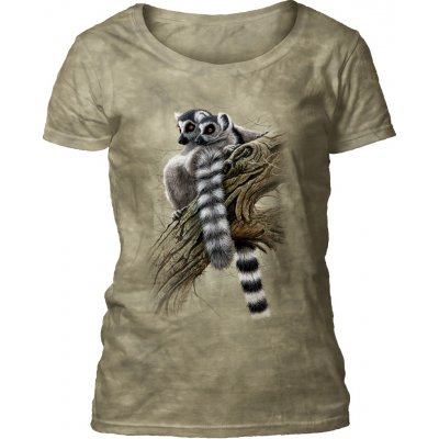 The Mountain Dámske batikované tričko HEADS AND TAILS lemury šedá