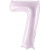 PartyDeco Fóliový balón narodeninové číslo 7 svetlofialový 72 cm