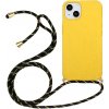 AppleMix Kryt pre Apple iPhone 15 Plus - slamka - so šnúrkou - gumový - žltý