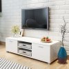 vidaXL Lesklý TV stolík, biely, 140x40.3x34.7 cm
