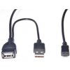 PREMIUMCORD USB redukce kabel USB A/female+USB A/male - Micro USB/male OTG