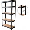 DomTextilu Regál čiernej farby s 5 policami - Hĺbka 30 cm 69742