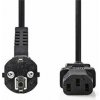 Nedis CEGB10000BK20 - Napájecí Kabel | Úhlová zástrčka Schuko - IEC-320-C13 | 2 m | Černá barva