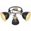 GLOBO 54018-3S WIHO stropné bodové svietidlo/spot D250mm 3xE27 čierna, imitácia dreva