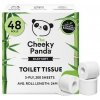 Toaletní papír, bílá, bambusový, 3-vrstvý, malé role, 48 rolí, CHEEKY PANDA PFTOILT48 (KHH912)