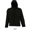 SOL´S REPLAY / Pánska 3-vrstvová softshellová bunda s kapucňou - black XXL
