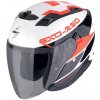 Moto přilba SCORPION EXO-230 BAND bílo/černo/červená - Velikost S