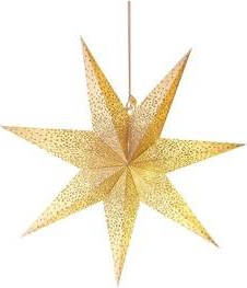 EMOS vánoční hvězda papírová závěsná se zlatými třpytkami ve středu bílá 60 cm vnitřní