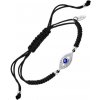 Čierny náramok na šnúrke Mystic Lotus Silver LP1971-2/3