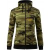 Kriminalistický technik - Mikina dámska trendy zipper s kapucňou - L ( Zelený maskáč )
