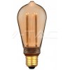 V-TAC - 7474 LED žiarovka 4W ART vlákna Candle E27 ST64 Amber Glass 1800km ± 200K