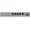 Zyxel GS1350-6HP 6 Port smart managed CCTV PoE switch, long range, 60W, 5x GbE, 1x SFP GS1350-6HP-EU0101F