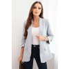 Kesi Włoski dámska sako bez zapínania s podšívkou šedá