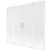 Mexen Velar L Duo, 2-krídlová posuvná vaňová zástena 200 x 150 cm, 8mm sklo námraza, biela matná, 896-200-003-32-20