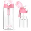 Detská tritanová fľaša na pitie so slamkou JARLSON EMI Light pink 500 ml