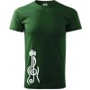 Husľový kľúč gitara - Klasické pánske tričko vyššej gramáže - XS ( Fľaškovozelená )