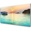 Obraz plexi Slnko skaly more krajina 100x50 cm