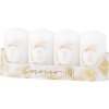 Valcové sviečky s adventnými číslami Emocio Ø 5 x 9 cm bielo-béžové 4 ks
