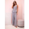 Kesi dámska kombinéza bez rukávov so širokými nohavicami a ozdobnými gombíkmi sivý