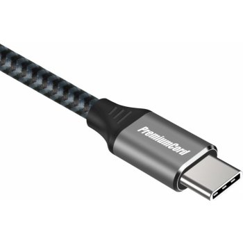 PremiumCord ku31ct1 USB 3.2 Gen 1 USB-C male - USB-C male, bavlněný oplet, 1m