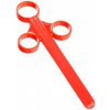 Aplikátor gélu M&K Fist Lube Shooter červený, aplikátor lubrikantu s uzatváracím viečkom 16 x 1,3 cm