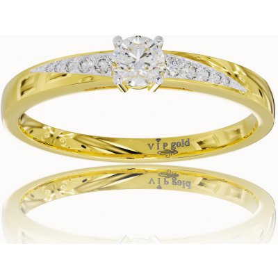 VIPgold Zásnubný prsteň s briliantmi v žltom zlate R330 65991z