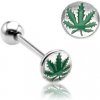 Šperky eshop - Piercing do jazyka lístok marihuana W45.31