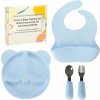 KIK Silikónová sada riadu pre deti Medveď 4ks Modrá