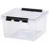 Úložný box, plastový, 8 l, čierne úchytky, SMARTSTORE Classic 12, priehľadný