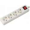 V-TAC Predlžovací kábel, 4 zásuvky, vypínač, 1,5m, 16A, 3G1.5mm2, biely