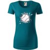 Baseball lopta v triku - Dámske tričko z organickej bavlny Origin (GOTS) - XL ( Petrolejová )