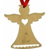 Vianočné ozdoby na stromček Anjel NOEL, závesná, zlatá, balenie 5 ks