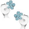 Šperky eshop - Náušnice zo striebra 925, kvietok zo svetlomodrých Swarovski krištáľov I36.17