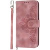 Peňaženkové puzdro Embossing Pattern Flowery Mandala ružové – Honor 90