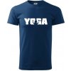 Yoga nápis - Klasické pánske tričko vyššej gramáže - XS ( Polnočná modrá )