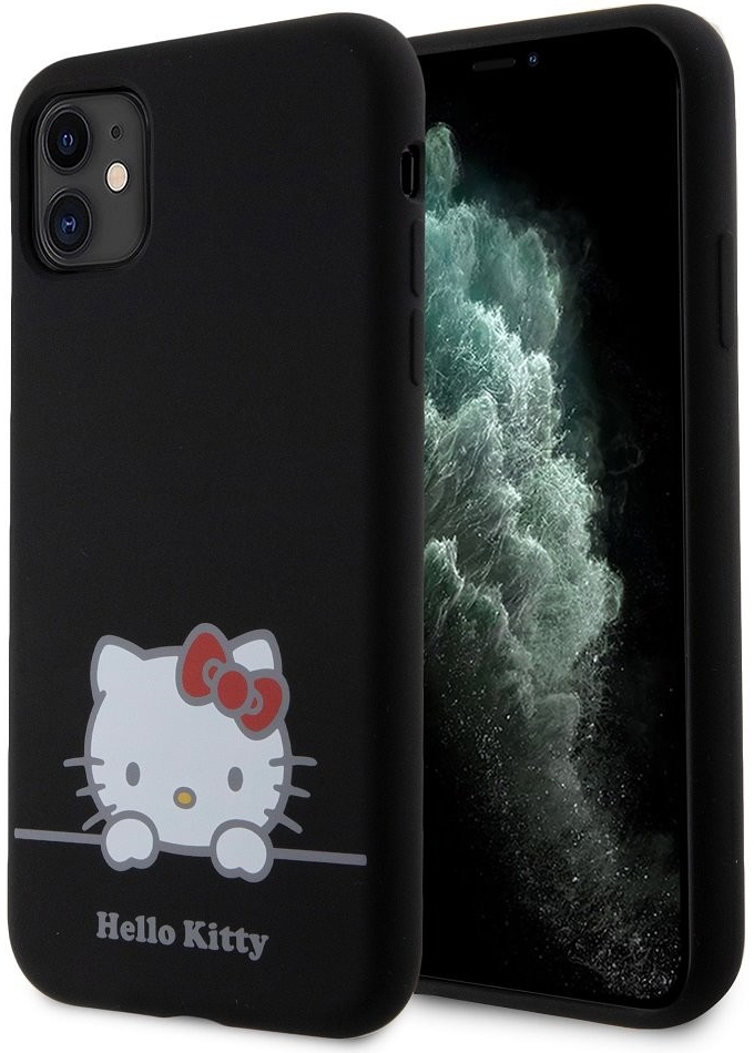 Hello Kitty Liquid Silicone Daydreaming Logo iPhone 11 čierne