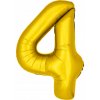 Balón s číslom 4 PartyPal zlatý kovový 16 palcov