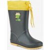 Detské gumové čižmy COQUI RAINY COLLAR FUR Antracit/Yellow hero 24