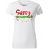 Stymio Tričko – Merry Christmas Veľkosť: L, Farba: Biela, Pohlavie: Dámsky Vianočné tričko s potlačou Merry Christmas – minimalistický sviatočný dizajn